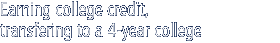 Earning College Credit, transfering to a 4-year college